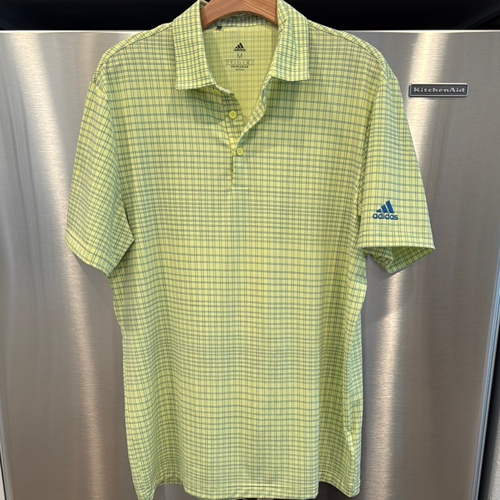 Men’s Adidas Golf Green and Blue  Polo Shirt Lightweight Performance M